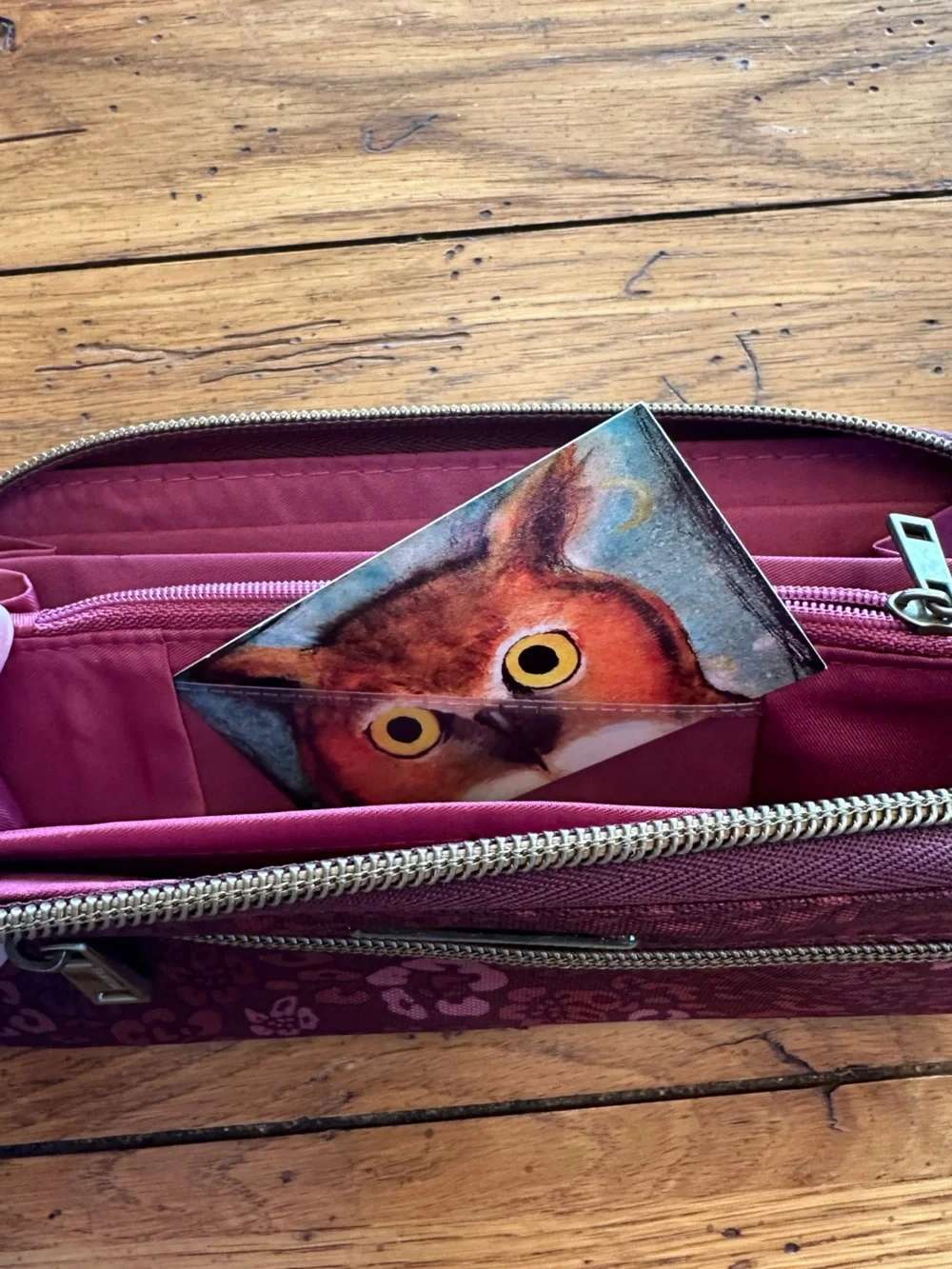 Travelon Burgundy Floral Zip-Around Wristlet Mega Wallet RFID